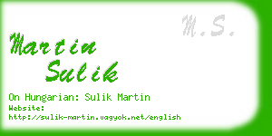 martin sulik business card